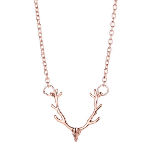 💍 Antlers chain ROSE GOLD tone necklace - Picture 3 of 5